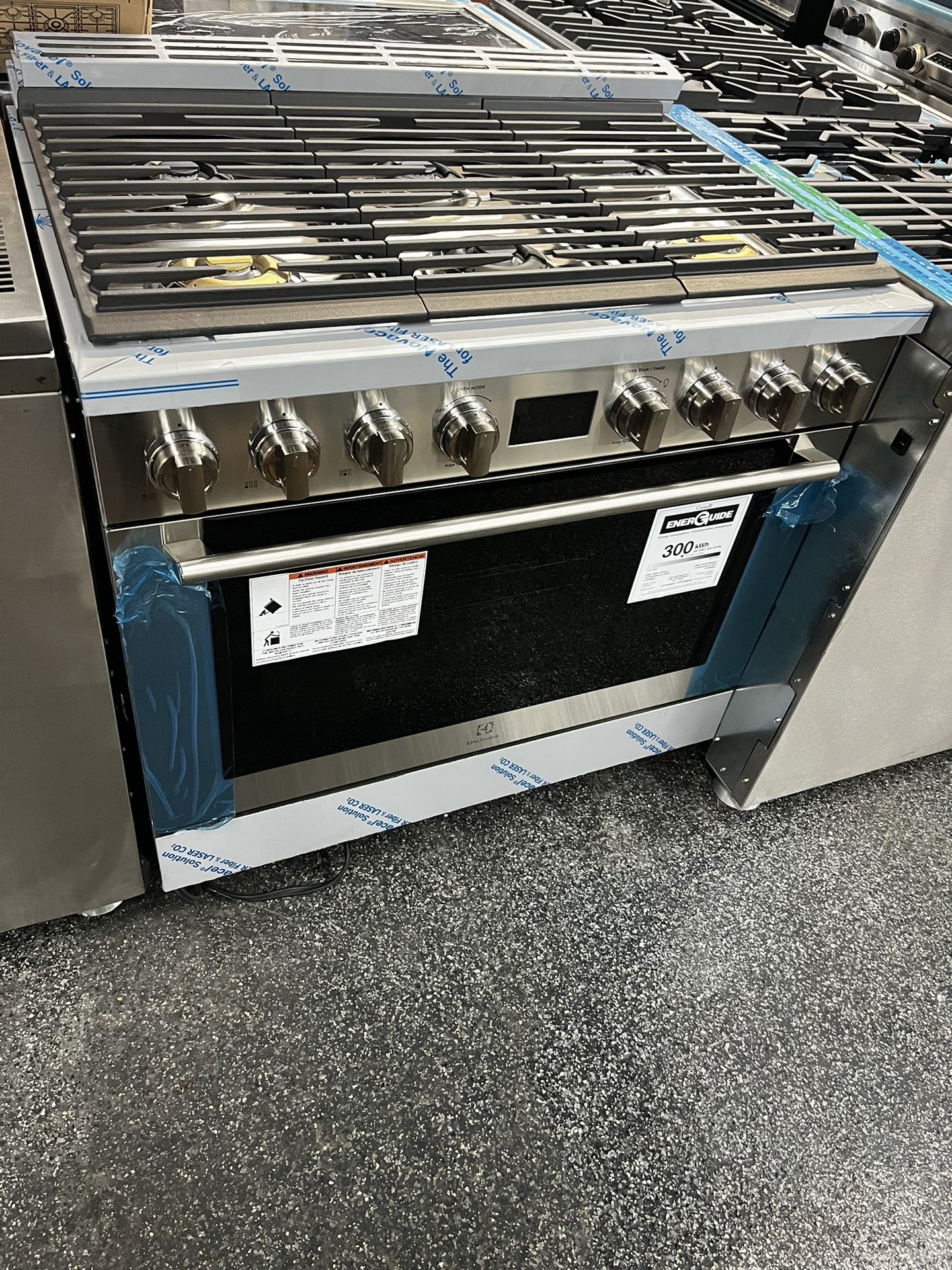 Electrolux Stainless Steel 36” Wide Dual Fuel Range New