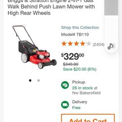 Troy Built Lawmower New