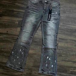purple jeans flared 