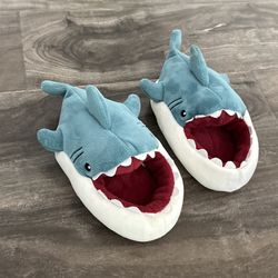 Toddler shark plush room slippers