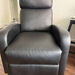 BestMassage | Recliner Chair | with 2 Point Massage Function | Black | with Lumbar Support, Adjustable Push Back, Wide Armrests, Footrest & Padded Sea