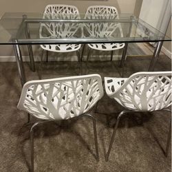 Glass/Chrome Dining Table