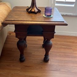Two Solid Wood End Tables.