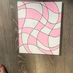 Pink Checkered Painting