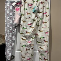 Set Of 2 Soft Fuzzy Women’s Pajama Pants. 