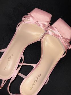 Pink bow mini heels