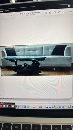 Mid century light blue  couch