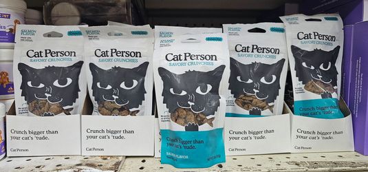 Cat Person Savory Crunchies Salmon Flavor Cat Treats (2 oz Pouch,)