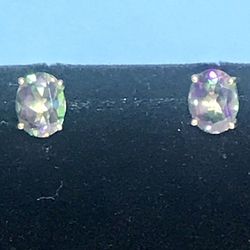 14k Mystic Topaz Pierced Earrings