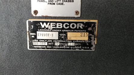 Webcor Viscount II reel to reel player