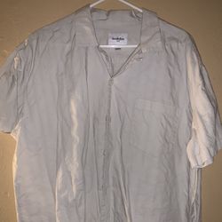 Goodfellow White Tee Shirt Button Up Short Sleeve