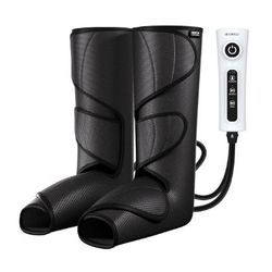 (New Factory Sealed)  CINCOM Leg Massager for Foot Calf Air Compression Leg Wraps with Portable Handheld Controller - 2 Modes & 3 Intensities (Black) 