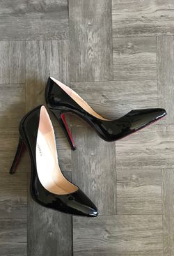 Black patent high heel shoes size 40