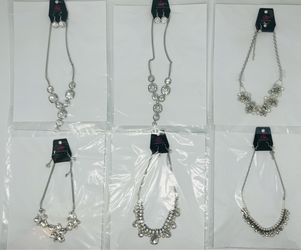 Costume short necklaces with silver and bling