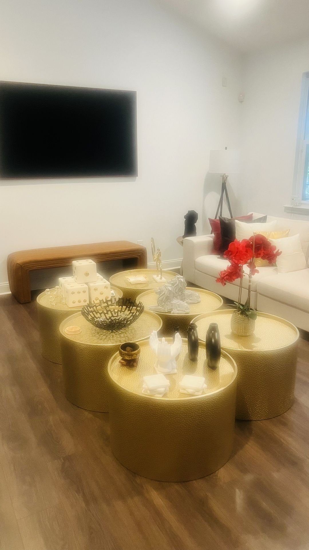 Round Gold Metal Tables