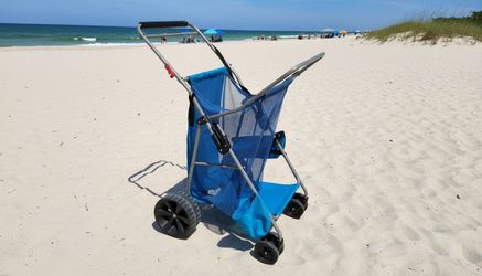 Rio Brands Beach Wonder Wheeler Wide Beach Cart All Terrain Buggy! Great condition! 100lb weight capacity! Collapsible. Retails $104.99