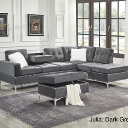 ✨️ Sectional Sofa FREE Ottoman ✨️ Furniture Queen Bedrooms, Dining Avail 