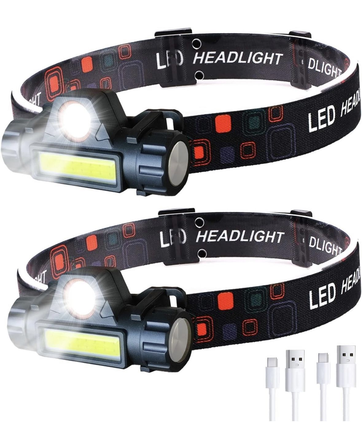 Rechargeable Headlamp 2pack