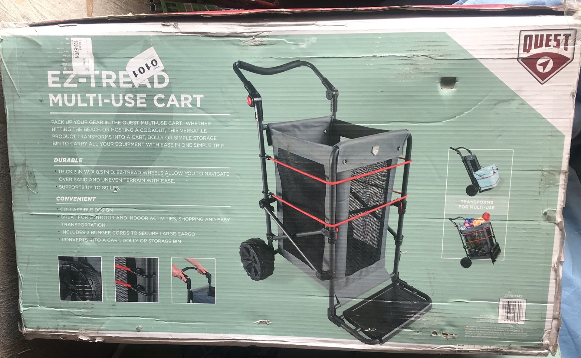 New Quest MultiPurpose Cart / Shopping / Dolly / Pockets / On Wheels
