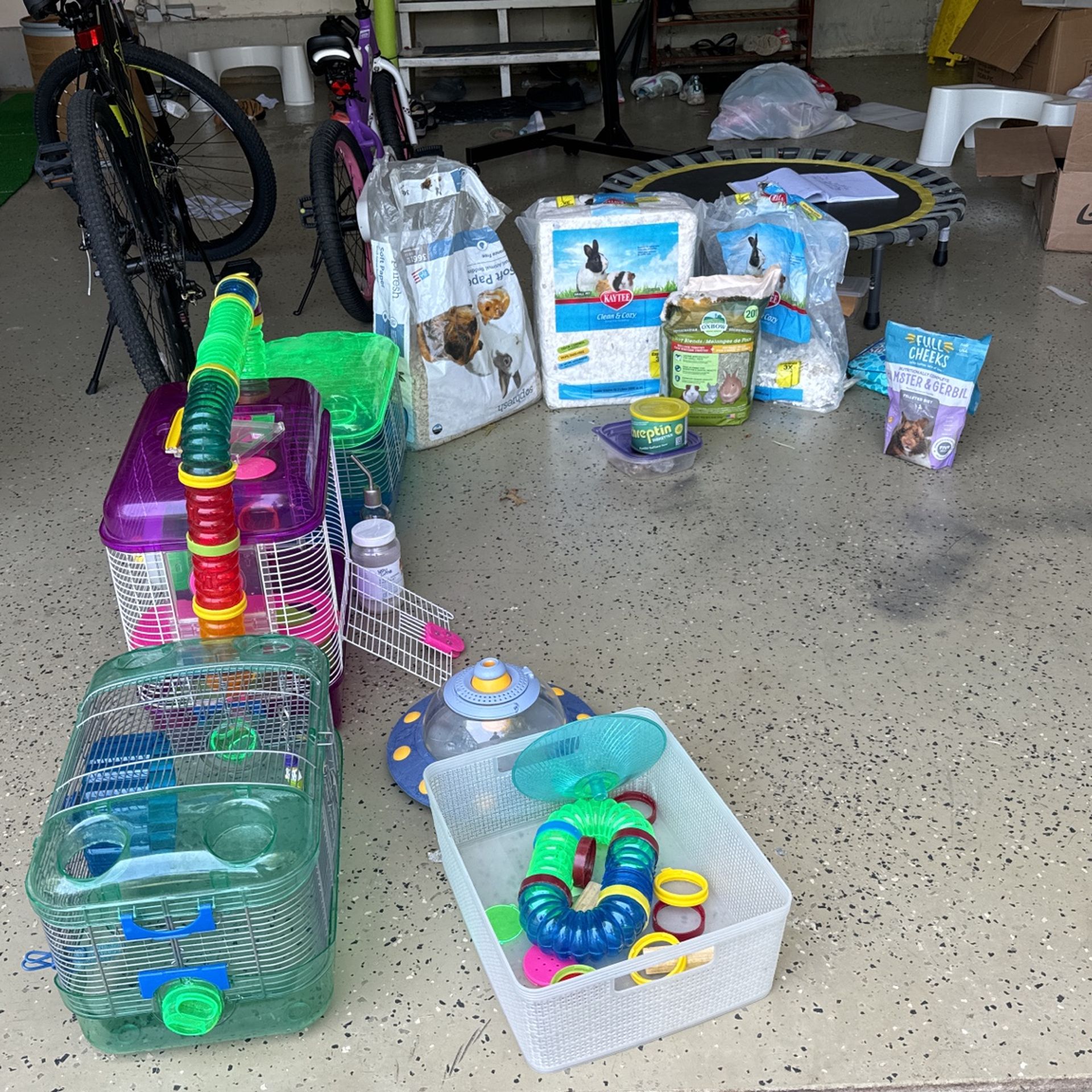 3 Sets Hamster Cage With Accessories , Food , Bedding and Boys 20 Inch Bike
