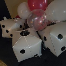 3 Dice Balloons Plus Random Balloons