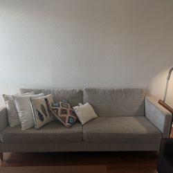 Modern Living Room Set – Sofa + Brown Armchair + Coffee Table