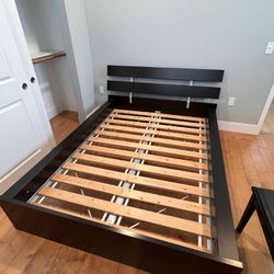 Full Size Bed Frame Dark Brown 
