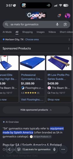 MATS FOR GYMNASTICS