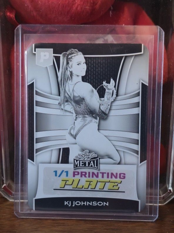 2024 KJ Johnson Leaf Metal 1/1 Printing Plate trading card, from the Leaf Metal Women of Sport series. 