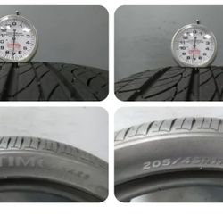 Pair Of 205 45 17 Hankook Óptimo h426 RunFlat With 80% Tread Life 7-32´s  88V MINI Cooper Alfa Romeo Acura Gomas Tires