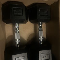 New pair of 25 pounds dumbbells