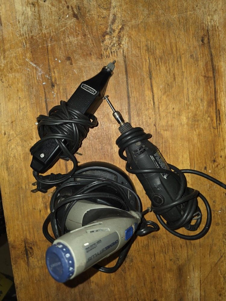 3 Dremels And ACCESSORIES Including Vintage Rare Dremel 