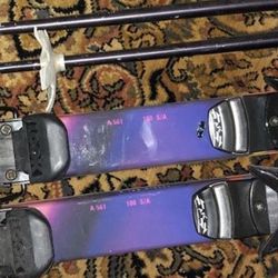 Vintage Fischer Monocell Skis 180 cm & Poles Super Cool!