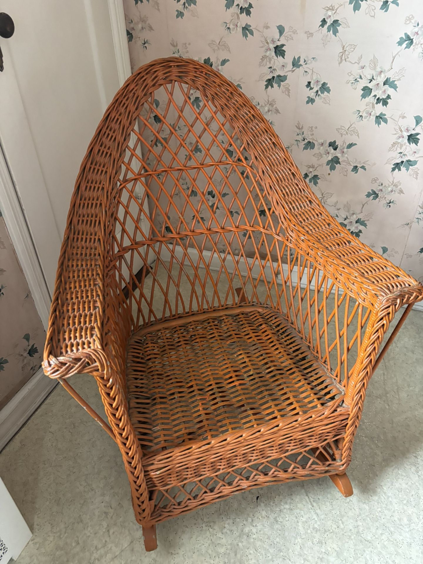 Vintage MCM Wicker Rocking Chair/ House Sold Must Go !
