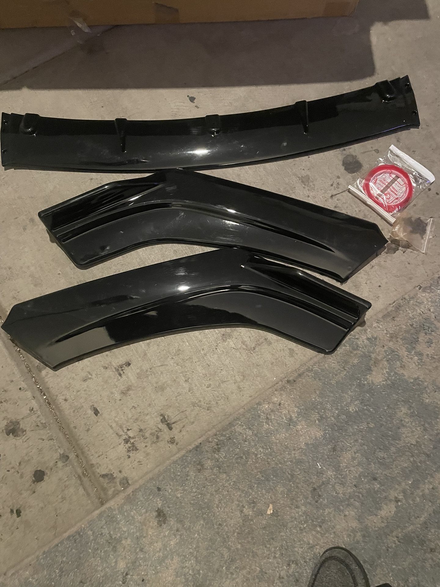 3Pcs Car Front Bumper Spoiler Splitter Lip Diffuser Bumper Racing Lips Cover Trim Body Kit Compatible with Civic Sedan 4Dr 2016-2019(Matte Black)