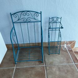 Bathroom METAL/BLUE Towel Holder And Toilet Paper Holder…$15