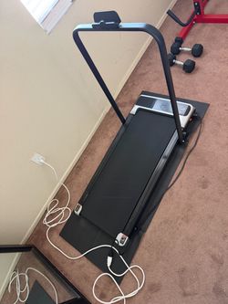 Compact Folding Treadmill with Handlebar