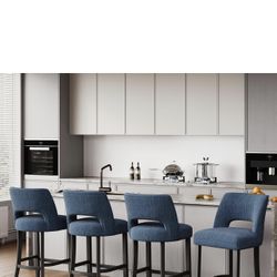 ca: keoni 5.0 5.0 de 5 estrellas (3) keoni Juego de 2 taburetes de bar tapizados con patas de madera, taburetes modernos con respaldo para isla de coc