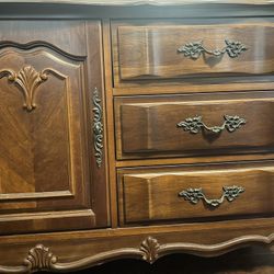 Solid Wood Night Stand And Dresser W/ Mirror