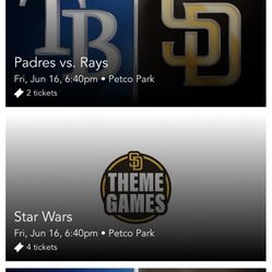 Padres Vs Rays Friday 6/16! Field Level. Star Wars Bobble head Ticket Also For Sale