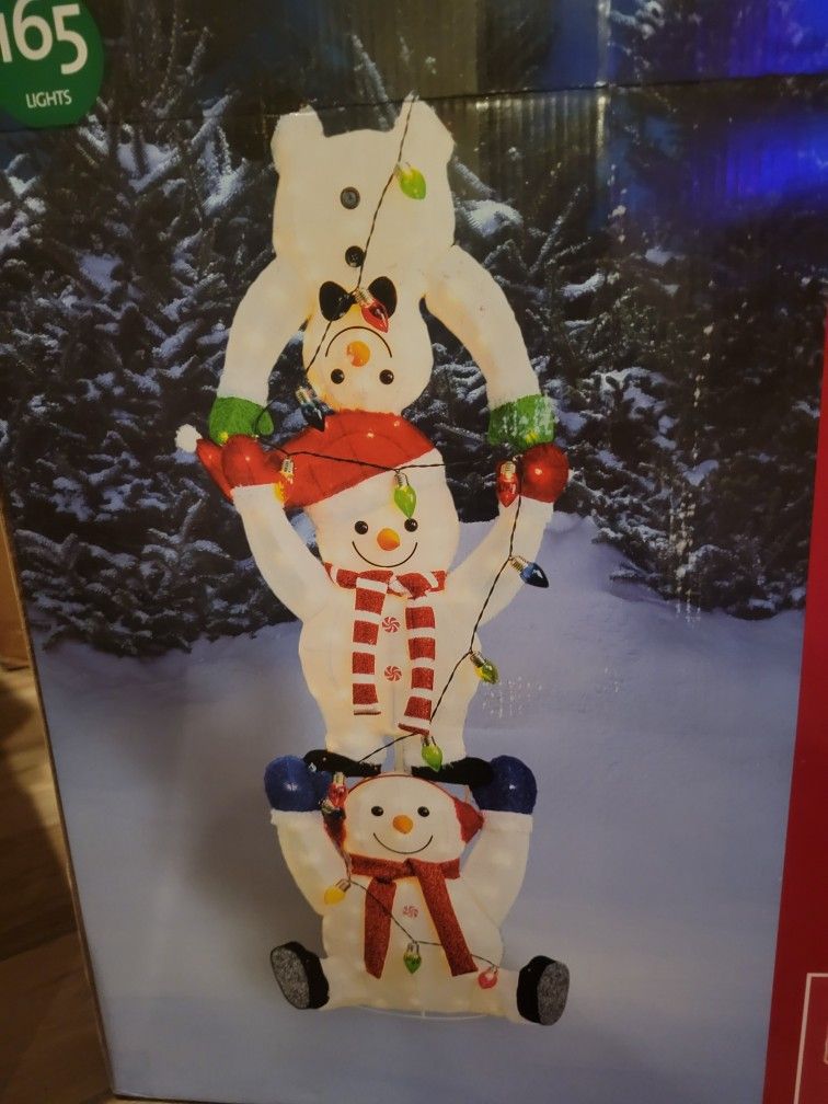Christmas Outdoor Decoration 65 in Stacked Snowmen