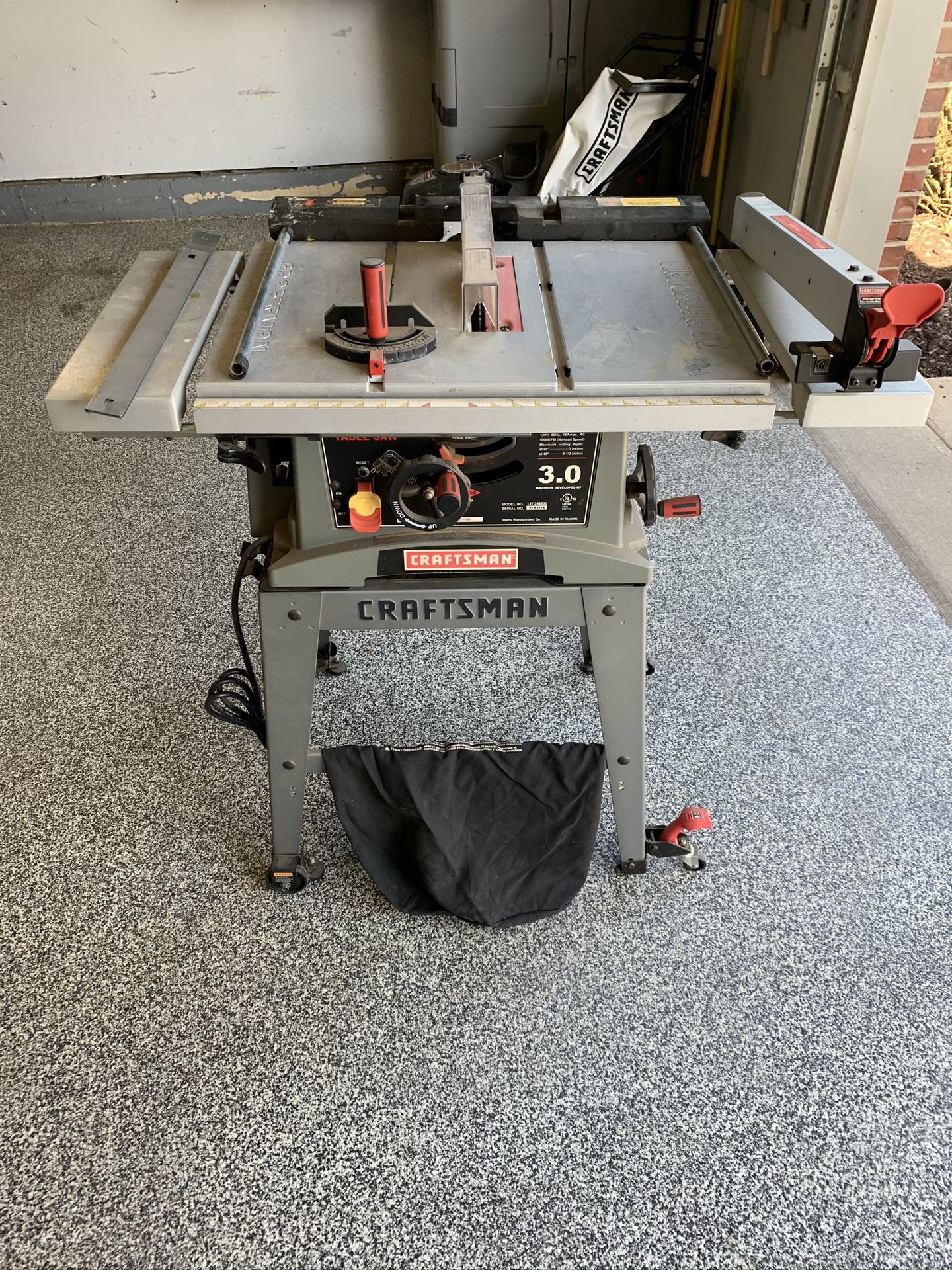 Craftsman 10 “ 5000 RPM table saw