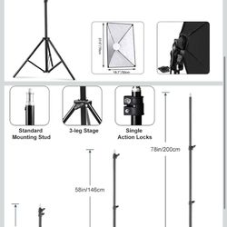 MOUNTDOG Softbox Lighting Kit, 2x19.7"x27.5" Photography Continuous Lighting System with 2pcs 85W 5700K E27 Socket LED Bulbs and Remote for Portrait P