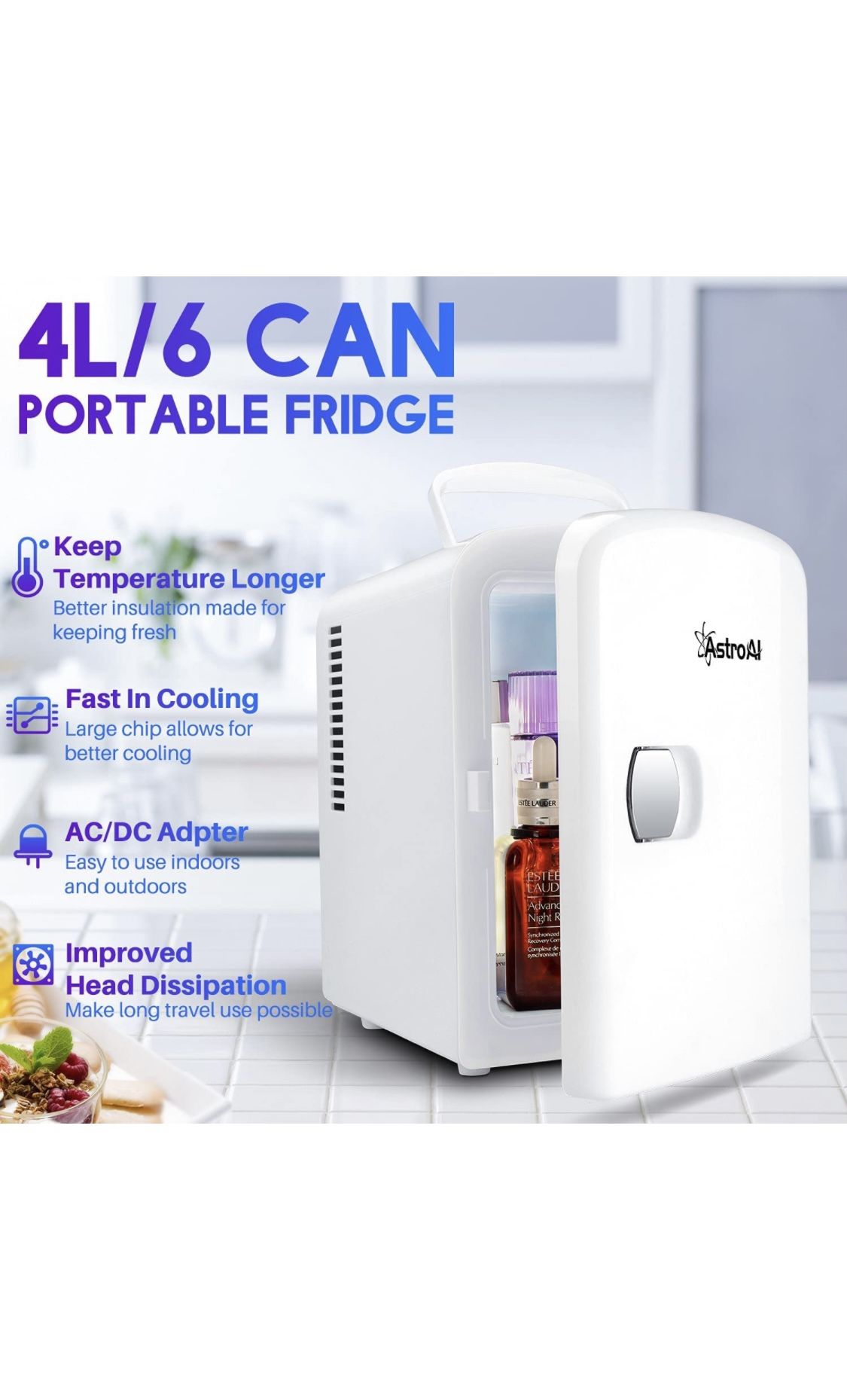 AstroAI Mini Fridge 4 Liter/6 Can