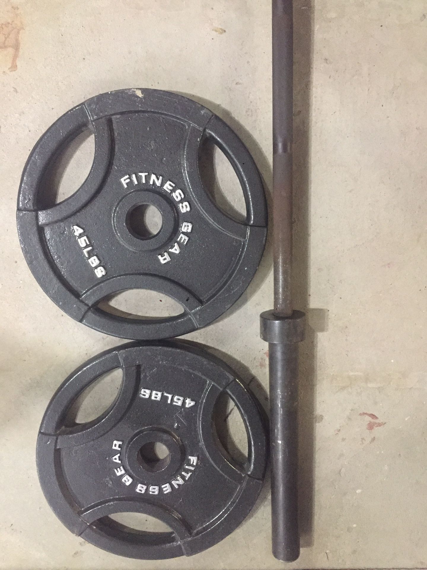 Olympic bar and weights