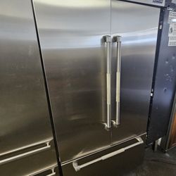 42" JENN AIR BUILT IN FRENCH DOOR STAINLESS STEEL REFRIGERATOR 