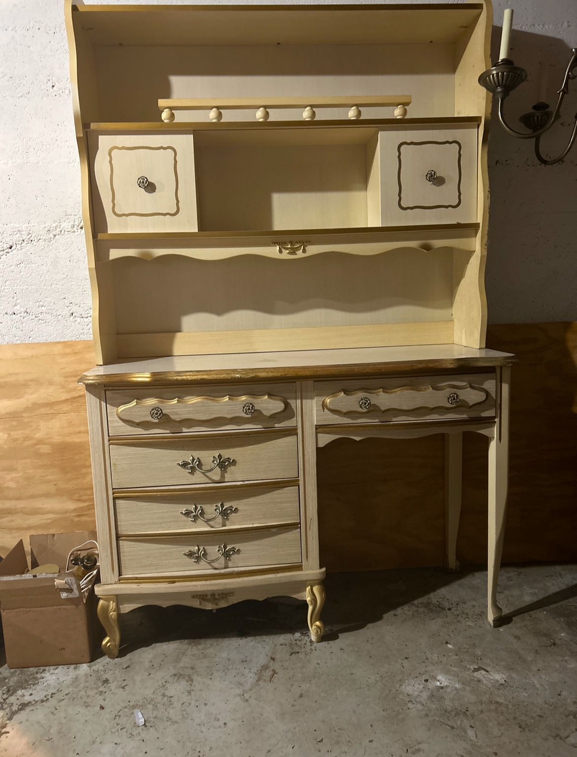 Vintage French Provincial Desk/Hutch Set