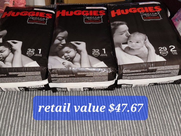 Huggies Special Lot Of 3 (Size 1,1,2)