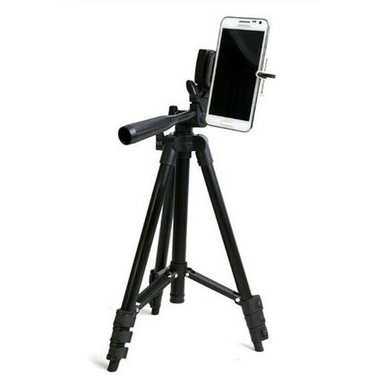 46” Portable Professional Adjustable Camera Tripod Stand Mount + Cell Phone Holder for Apple iPhone and Android phones