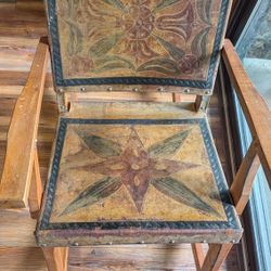 1920's Vintage Leather Rocking Chair 